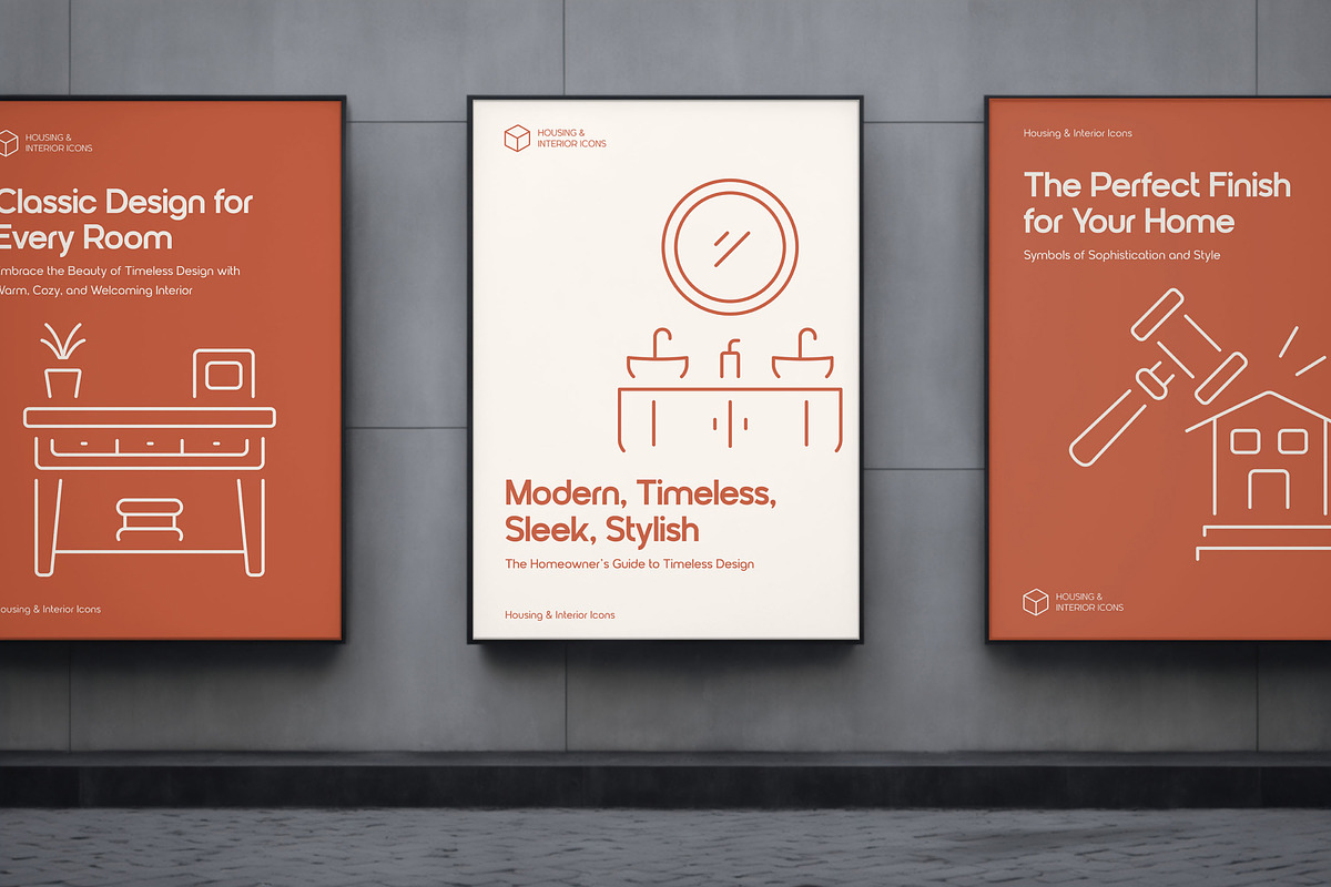 Housing and Interior Icons Set, an Outline Icon by Prosymbols (Photo 3 of 7)