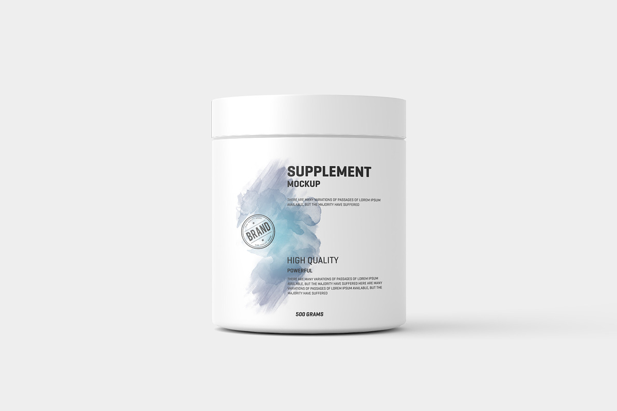 Supplement /Protein Jar Label Mockup, a Cups & Container Mockup by Toasin Studio (Photo 7 of 7)
