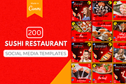 Sushi Restaurant Canva Templates, a Social Media Template by Canvagator (Thumbnail 1 of 3)