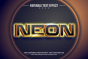 Neon 3D Editable Text Effect