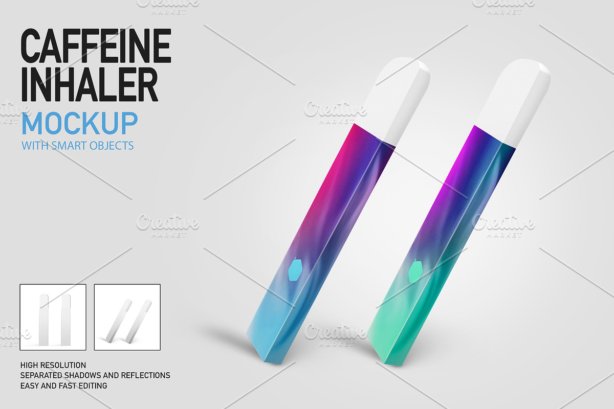 CAFFEINE INHALER MOCKUP, a Books & Magazine Mockup by Moonlight Creative (Photo 1 of 5)