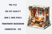Christmas Cozy Window Clipart Png, a Graphic by designcity5 (Thumbnail 4 of 4)