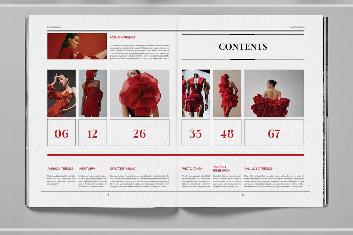 Red Fashion Studio Brochure Template, a Brochure Template by Boris Cupac (Photo 2 of 7)