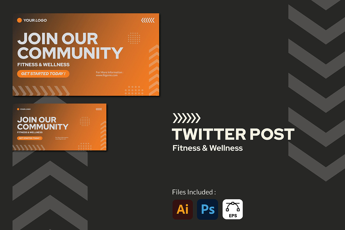 Fitness and Wellness - Twitter Post, a Social Media Template by StreaksideStd (Photo 1 of 3)