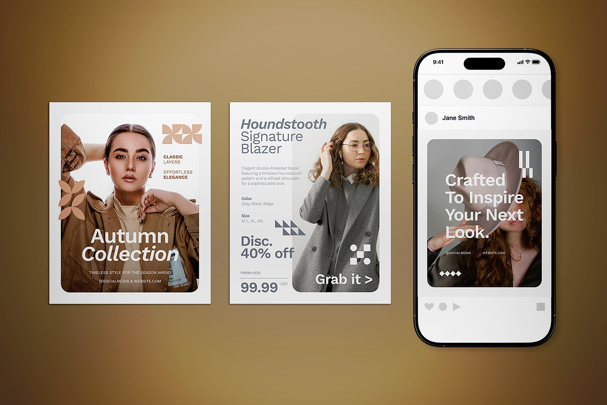 Fashion Brand Social Media Post Pack, a Flyer Template by The Good Store (Photo 2 of 4)