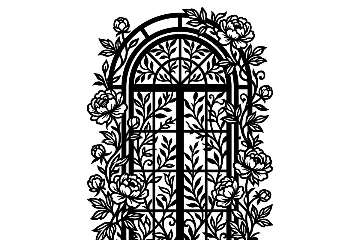 50 Floral French Window Ornament, a Decorative Illustration by Amazin_art (Photo 20 of 44)