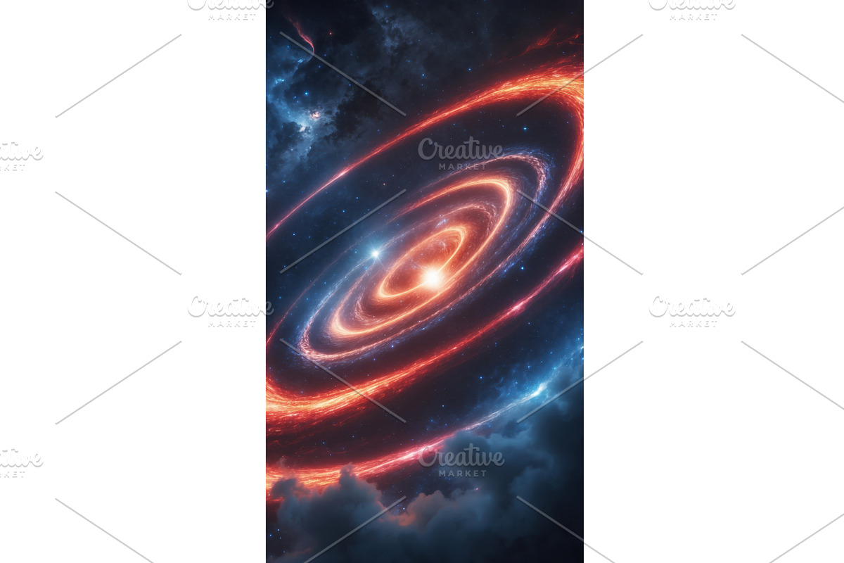 Cosmic scene of glowing red and, an Illustration by tilialucida