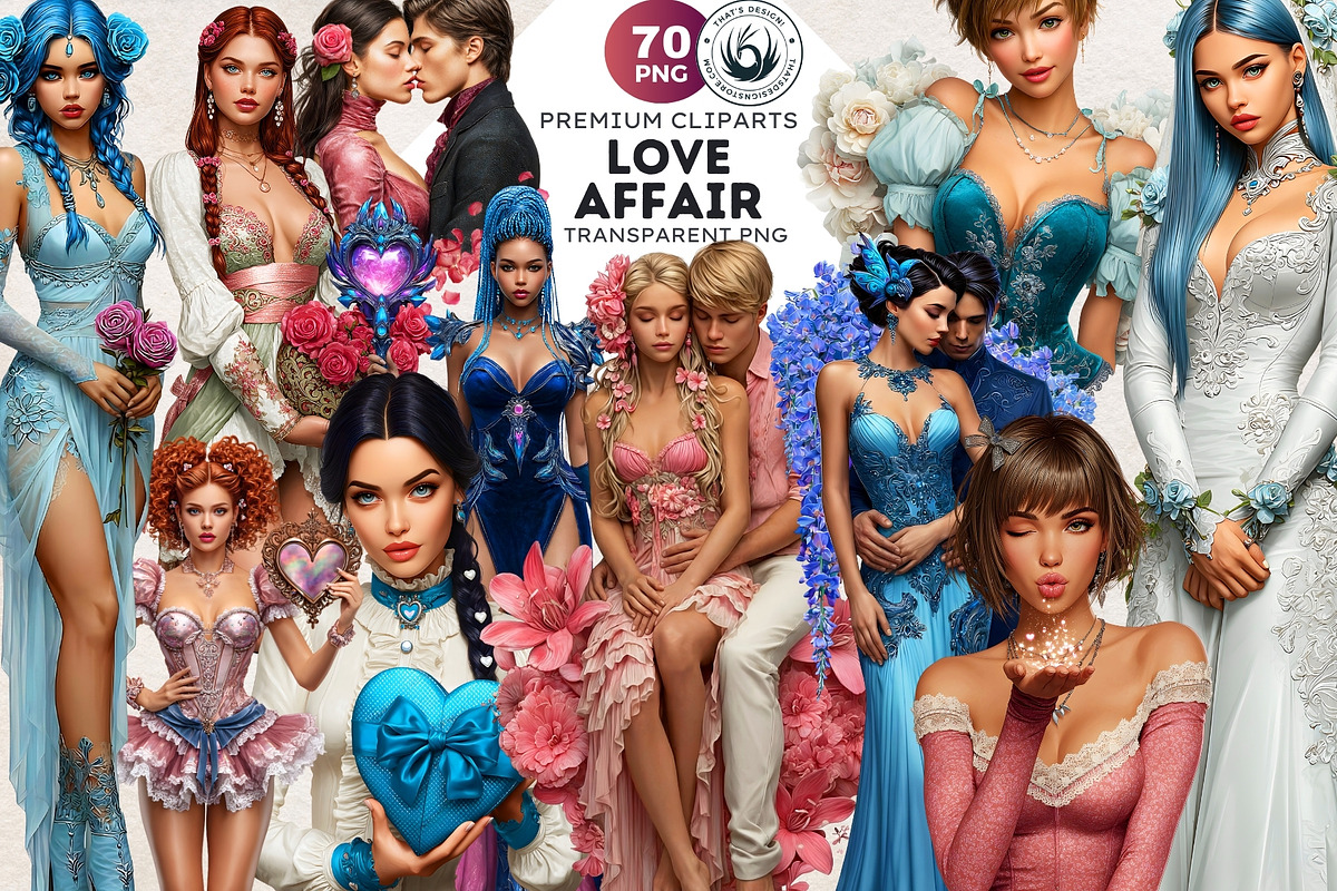 Love Affair Romantic Cliparts, a Person Illustration by ThatsDesignArt (Photo 1 of 17)