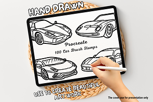 100 Car Procreate Stamps