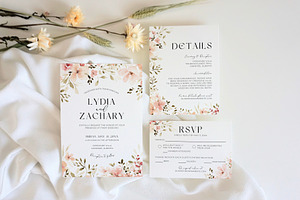 Wildflower Wedding Invite Template, an Invitation Template by Cottontail Paper Shop