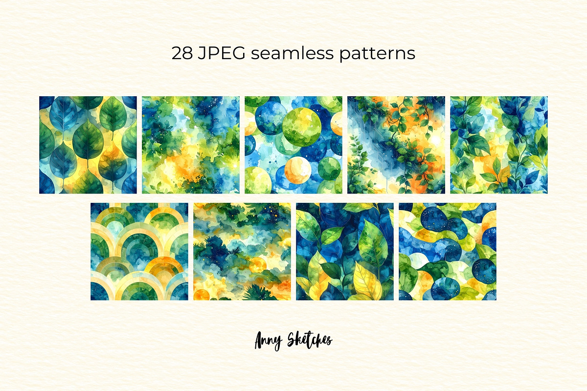 Terra Futura Seamless Patterns, a Pattern Graphic by Anna Design Studio (Photo 4 of 7)