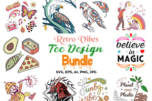 Retro Vibes Tee Design Bundle, a Design Template by Studio Retouch