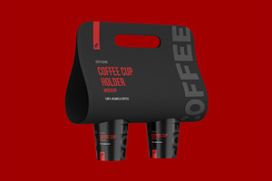 Coffee Cups Holder, Carrier Mockup