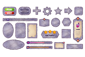 Stone game interface. Square circle, an Object Illustration by Stock-Smart-Start