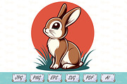 Cute Bunny Vector Illustration, an Animal Illustration by Ghagra (Thumbnail 1 of 3)