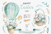 Happy easter with bunnies I, an Animal Illustration by Peace ART (Thumbnail 1 of 6)