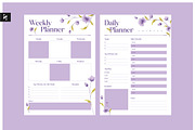 White Purple Weekly Daily Planner, a Stationery Template by Neermana (Thumbnail 1 of 4)