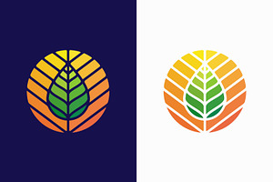 Leaf and Sun Symbol Nature Logo, a Branding & Logo Template by Signatoro