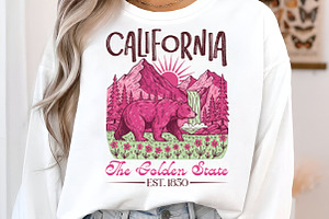 California The Golden State Shirt PN, an Illustration by Libby Wishes