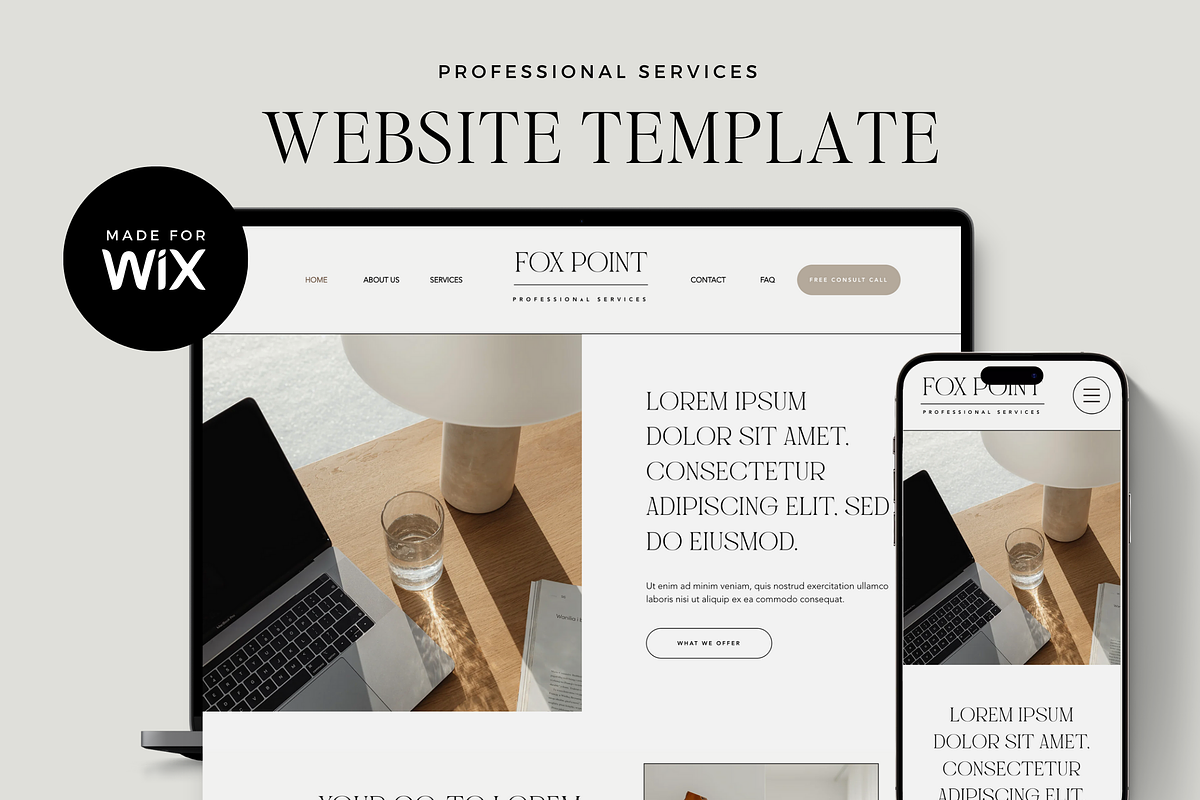 Wix Website Template for Services, a Wix Template by Ton Rêve Design Studio (Photo 1 of 6)
