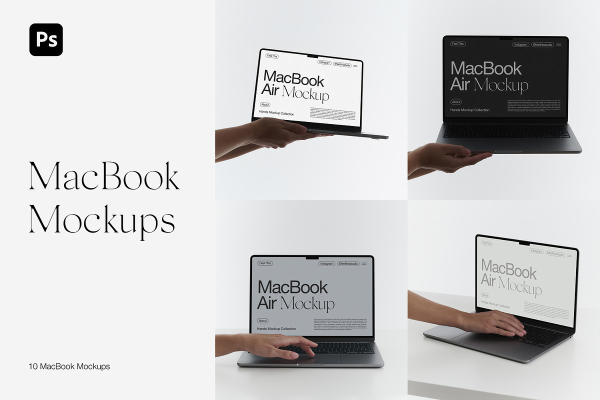 MacBook Air M2 with Hand Mockups, a Mac Mockup by Feel This (Photo 1 of 8)