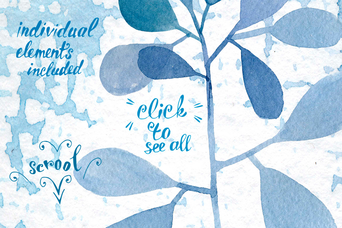 Watercolor twigs set, a Decorative Illustration by Vasilevska (Photo 2 of 6)
