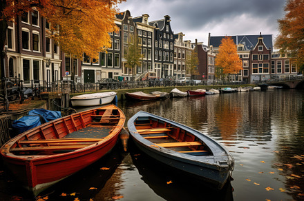 Canals of Amsterdam in autumn, Amste, a Photo by Iftikhar Alam