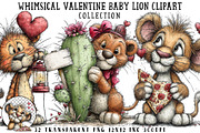Whimsical Valentine Baby Lion Clipar, an Illustration by OK Design (Thumbnail 1 of 6)