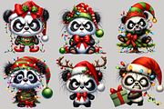 Grumpy Christmas panda clipart, an Animal Illustration by AnetArtStore (Thumbnail 3 of 7)