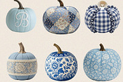 Blue Grandmillennial Pumpkin Clipart, an Illustration by SVGArt (Thumbnail 5 of 8)