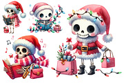 Cute Christmas Skeleton PNG Clipart, a Seasonal Illustration by CitraGraphics (Thumbnail 4 of 6)