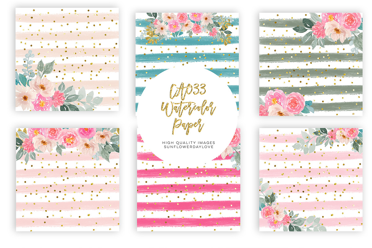 Pink Floral Digital Paper Pack, a Texture Graphic by Sunflower Day Love (Photo 5 of 5)