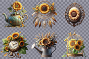 Vintage Sunflowers Autumn Sublimatio, an Illustration by SVGArt (Thumbnail 5 of 8)