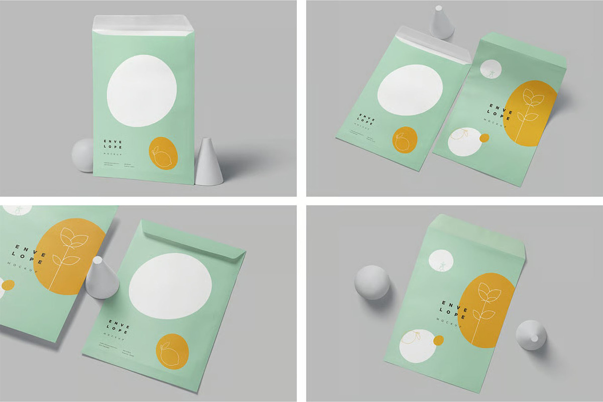 Catalog Size Envelope Mockups, a Packaging Mockup by megostudi0 (Photo 1 of 6)