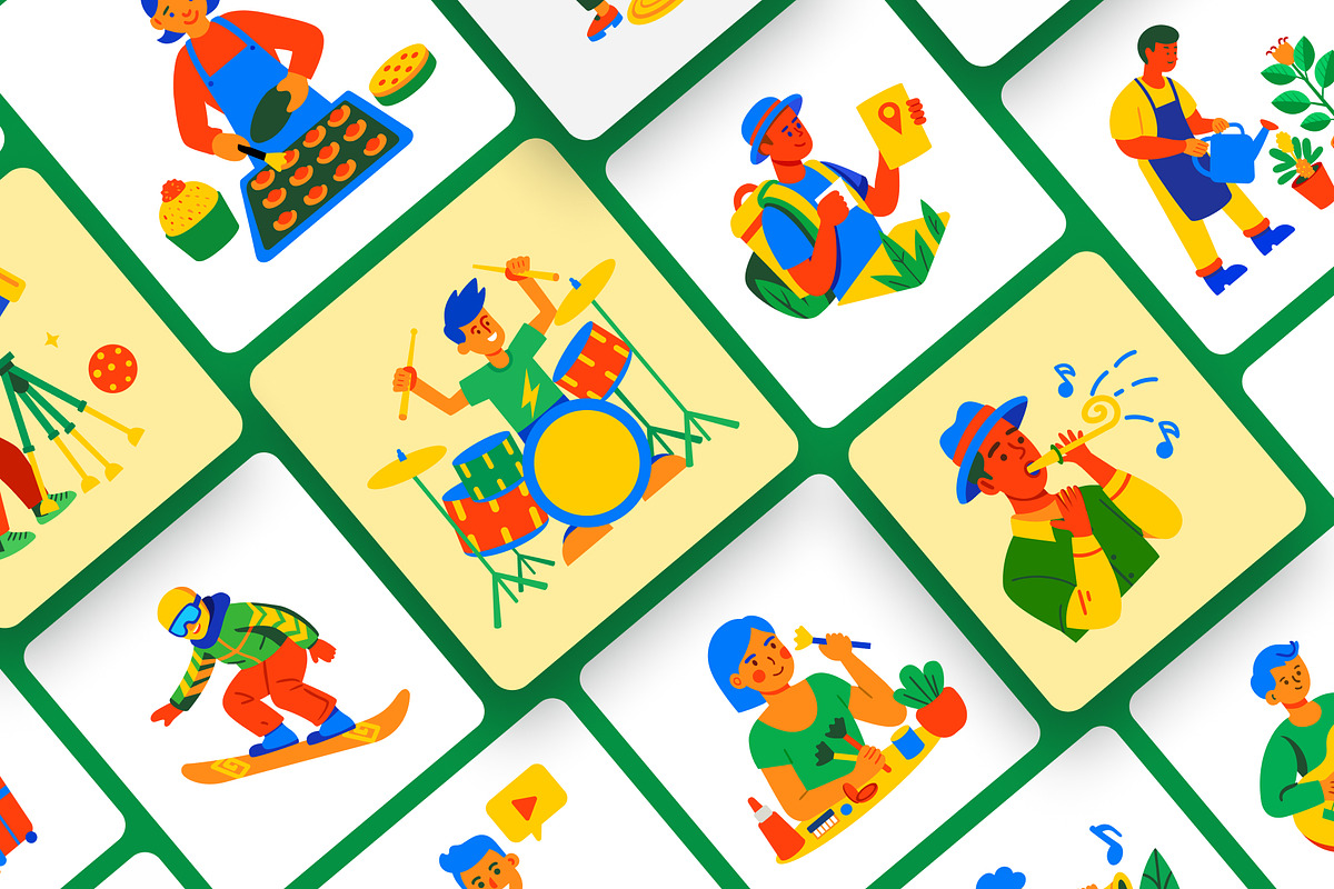 Animated Hobbies Icon Set