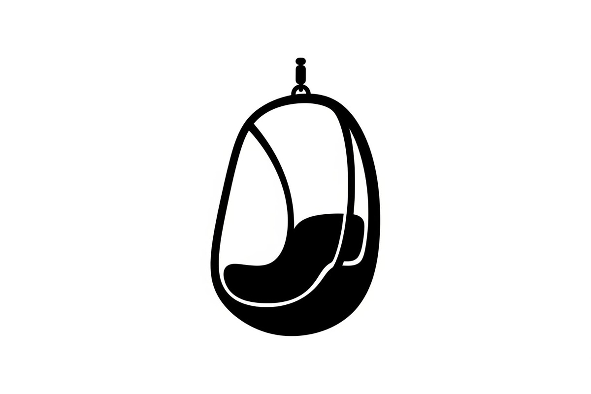 Hanging Egg Chair Silhouette Bundle, an Illustration by Designer_Momina (Photo 7 of 51)