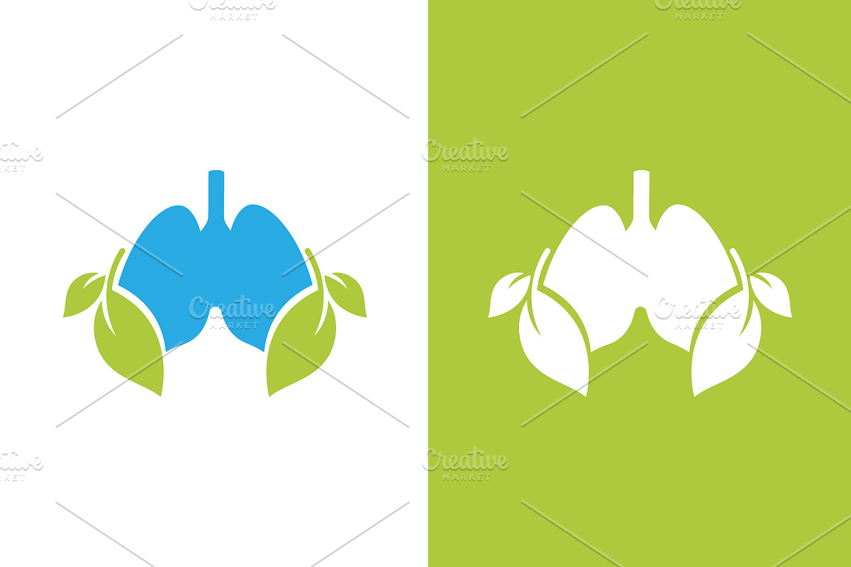 Human lungs and leaf logo, an Object Illustration by GraphiShop