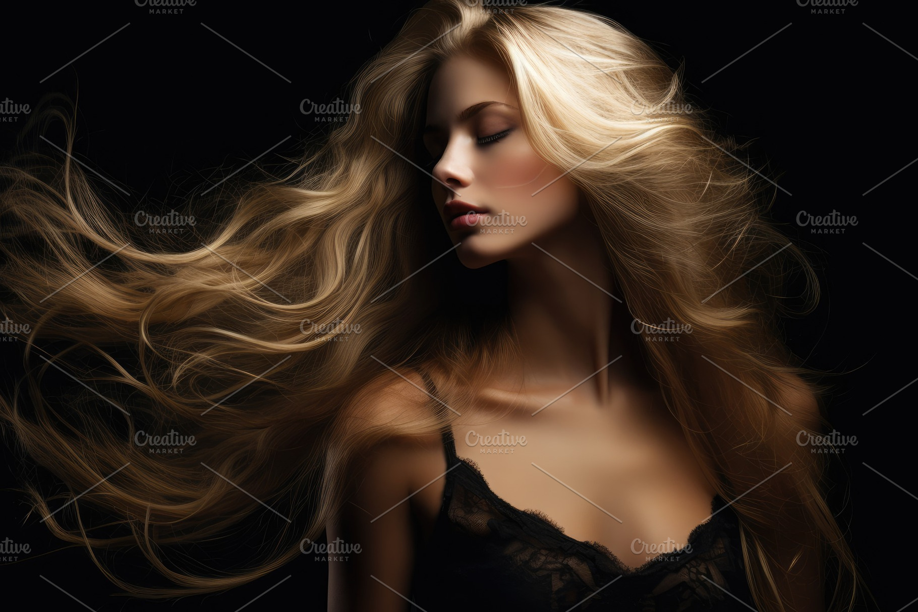 An image of a woman with flowing blo, a Photo by Iftikhar Alam
