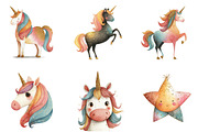 Watercolor Glitter Unicorn Clipart, an Illustration by Sublimation Artist (Thumbnail 6 of 7)
