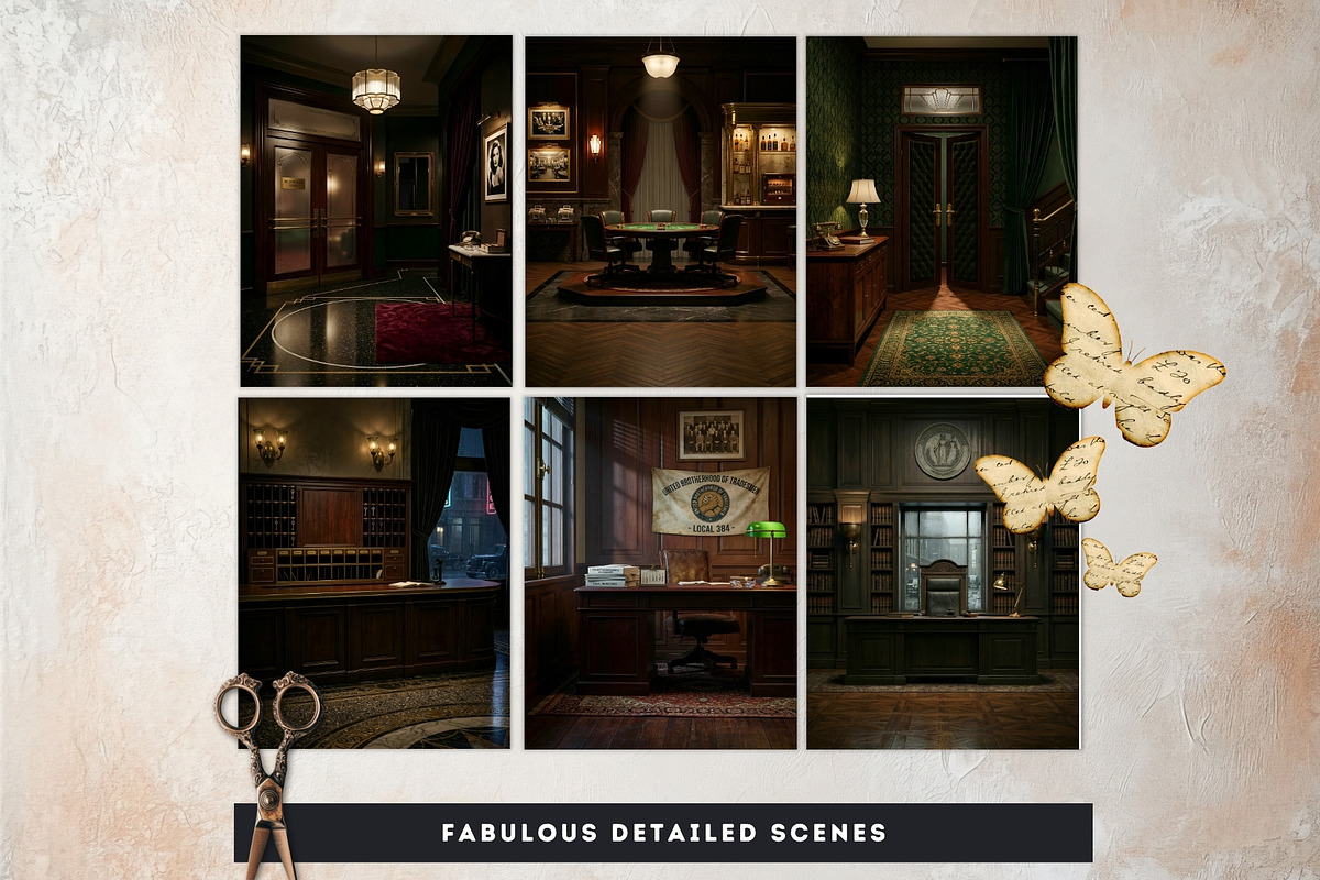 Noir Movie Backdrops Digital Papers, a Background Graphic by ThatsDesignArt (Photo 6 of 13)