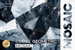 Marble Cubist Geometric Mosaic, a Texture Graphic by Lumeno