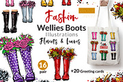 Wellies Boots Fashion Illustration, an Illustration by Sopelkin (Thumbnail 1 of 5)
