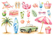 Watercolor Summer Clipart (66), a Seasonal Illustration by Iryna Denysova (Thumbnail 2 of 8)