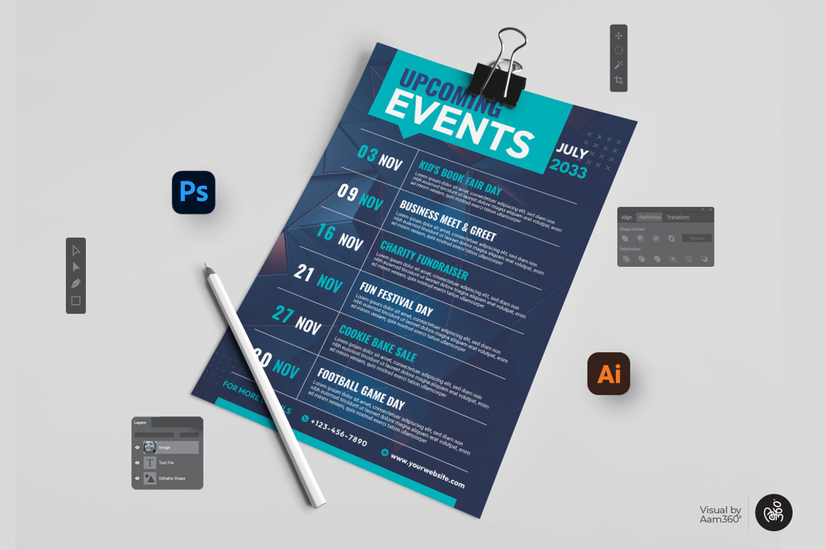 Events Schedule Flyer Template, a Flyer Template by Aam360 (Photo 3 of 3)