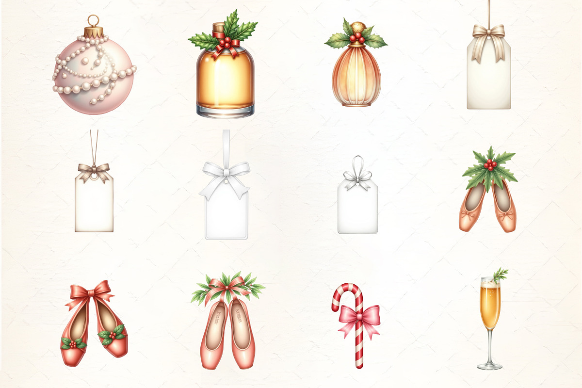 Coquette Christmas Clipart, an Illustration by CrexoraLab (Photo 4 of 5)