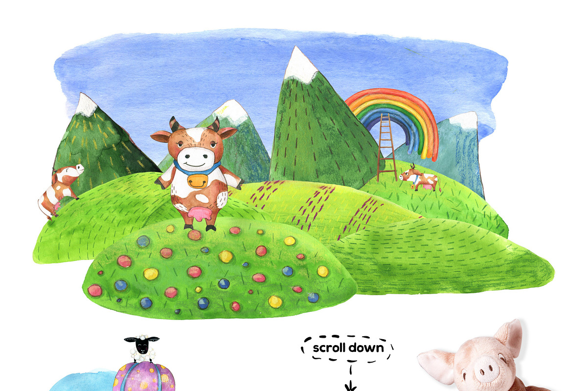 Mountain Meadows - watercolor set, an Object Graphic by Satika (Photo 3 of 15)