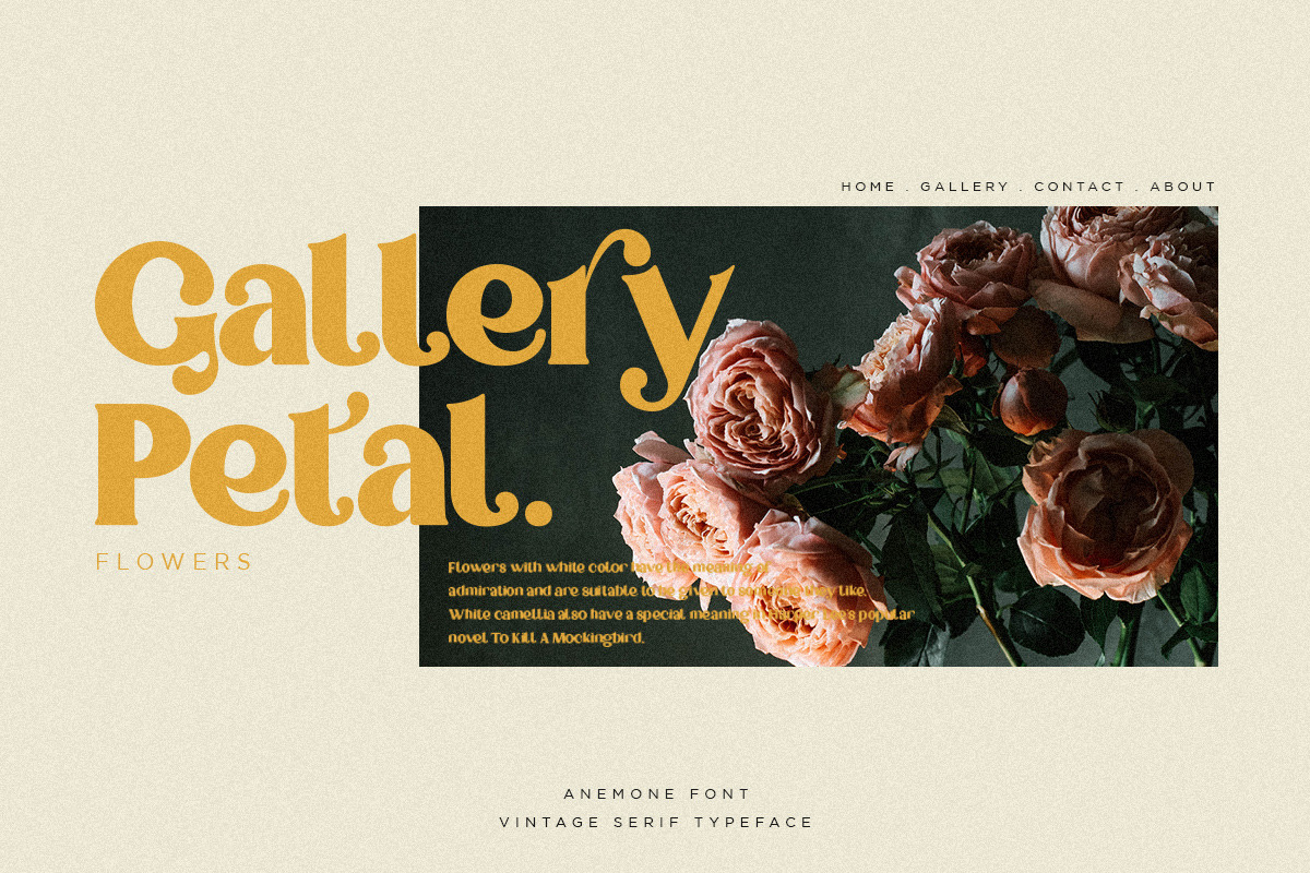 Anemone | Vintage Serif, a Serif Font by Pentagonistudio (Photo 3 of 11)
