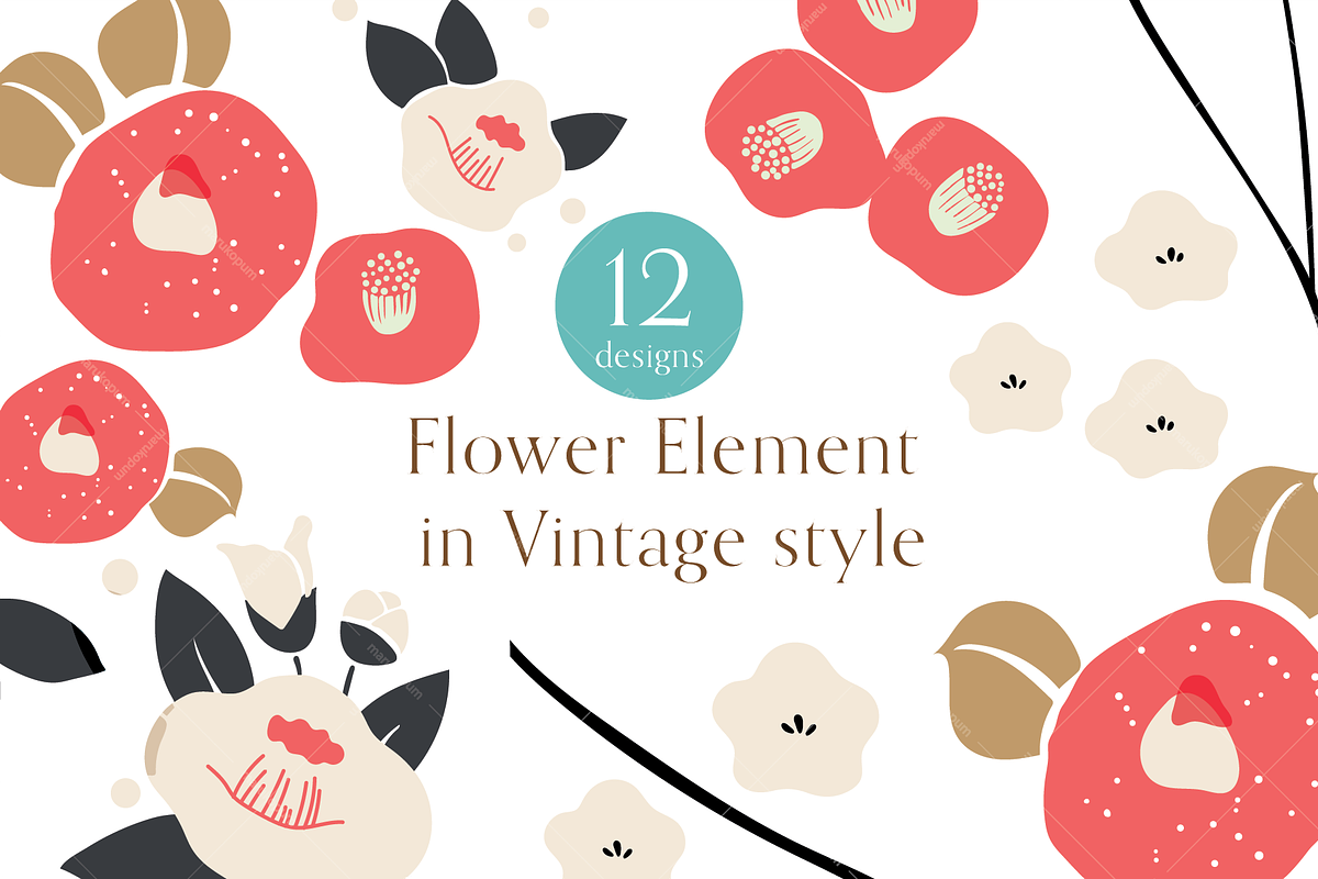 Japanese flower elements, an Object Graphic by marukopum (Photo 1 of 2)
