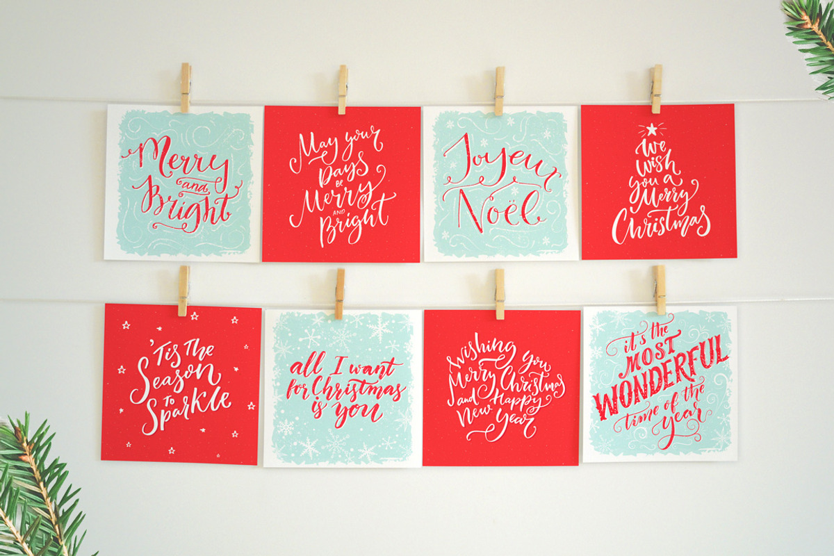 Christmas cards with hand lettering, an Illustration by Anna's Creative Store (Photo 2 of 5)