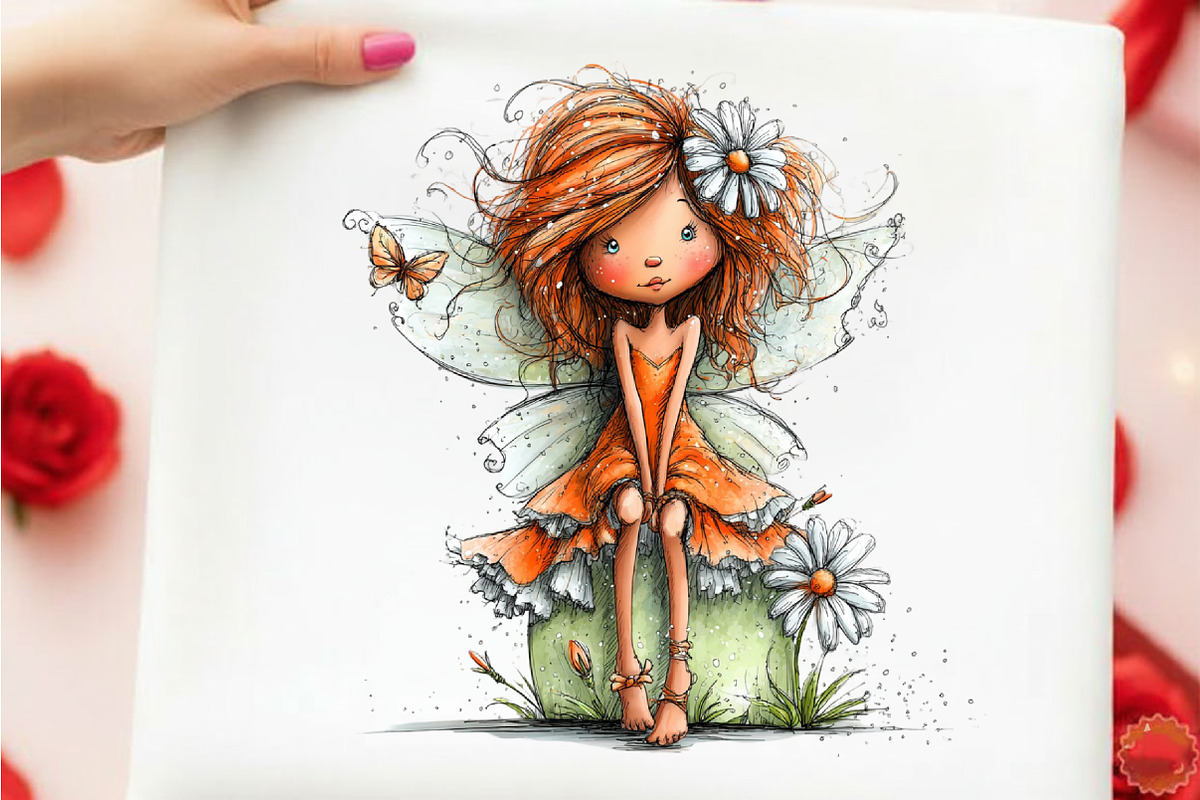 Whimsical Spring Fairy Clipart, an Illustration by designcity5 (Photo 5 of 5)